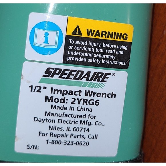 Speedaire Air Impact Wrench 1/2" Drive 2YRG6 Rare - Picture 3 of 7